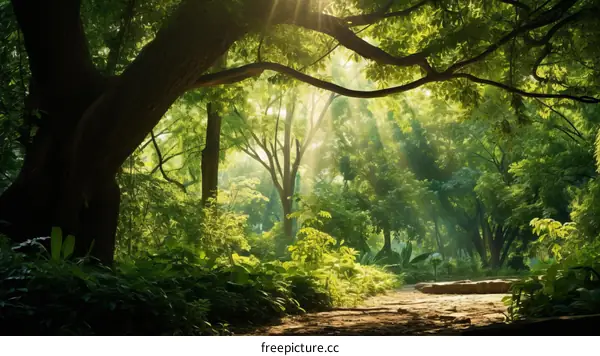 Sunlight Through the Forest
