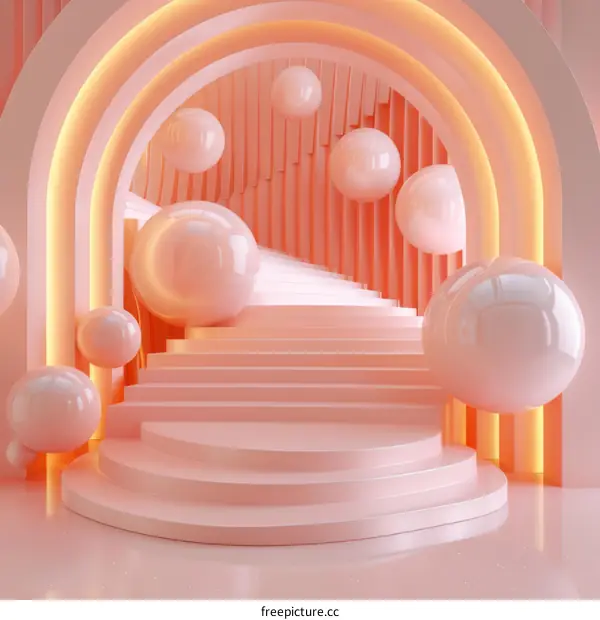 Abstract Pastel Pink Geometric Stage Design