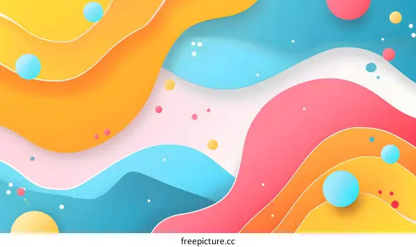 Abstract Colorful Background With 3D Paper Cut Effect