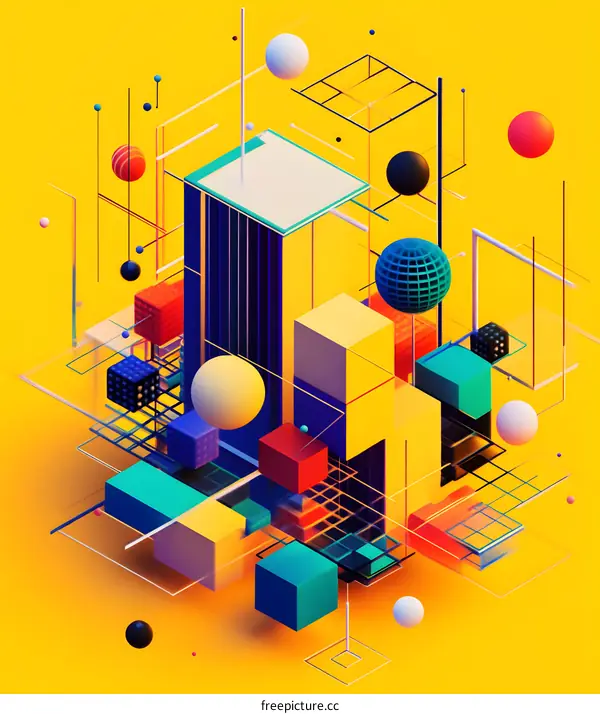 Abstract 3D Shapes Design with Geometric Lines