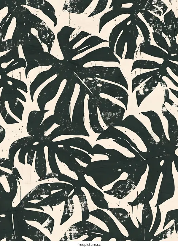 Tropical Leaf Pattern with Distressed Effect