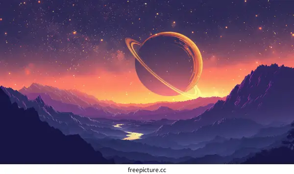 Saturn Above the Mountains