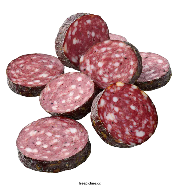 [Transparent Background PNG]Close-up of Sliced Smoked Sausage