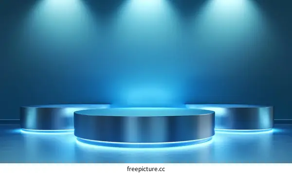 Modern Blue Display Podiums for Product Presentation
