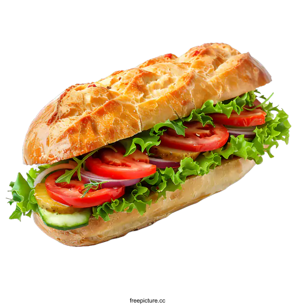 [Transparent Background PNG]Fresh sandwich with vegetables