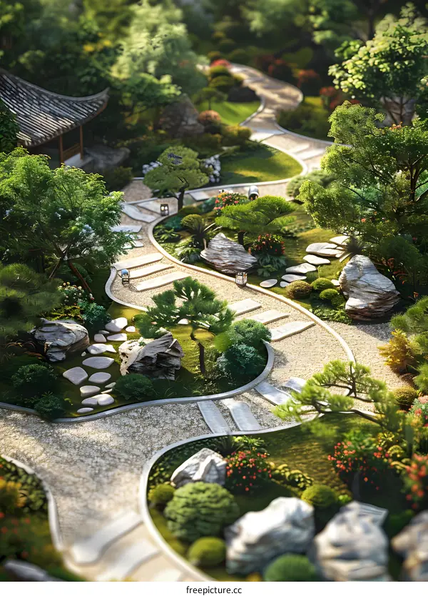 Chinese style garden landscape design renderings