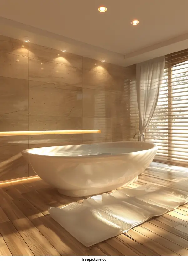 Modern Stylish Bathroom with Bathtub