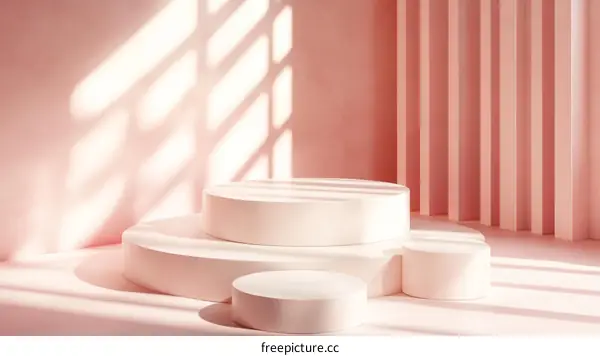 Pink Minimalist Product Display Stage