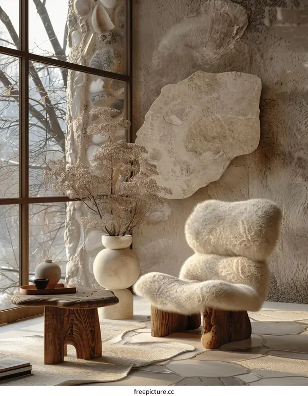 Modern interior design living room with stylish furniture and accessories