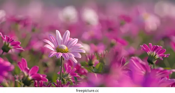 Closeup Of Pink Flowers In Bloom