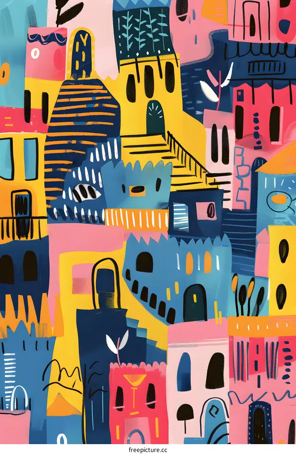 Colorful Abstract Illustration of Houses
