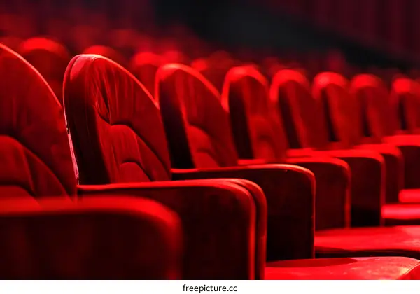 Red Seats in a Dark Theater