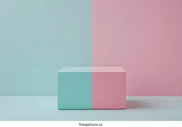 Minimalist Product Display With Blue And Pink Background