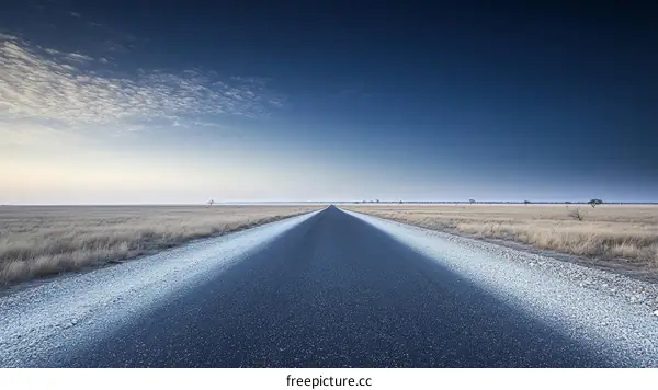 Empty Road Stretching into the Horizon