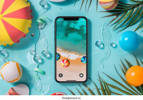 Summer Beach Phone Wallpaper Design