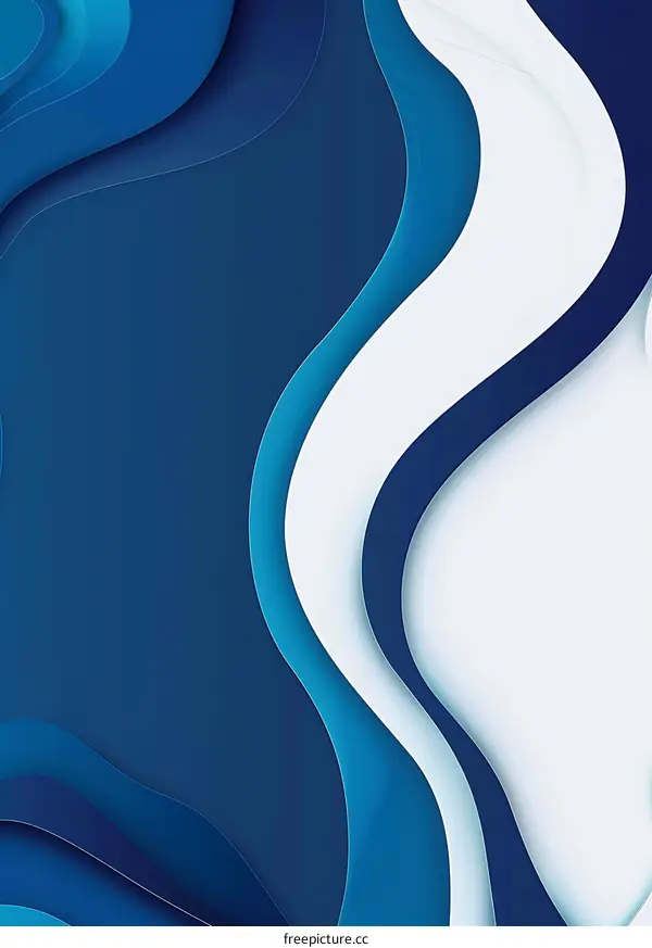 Abstract Blue and White Paper Cut Background