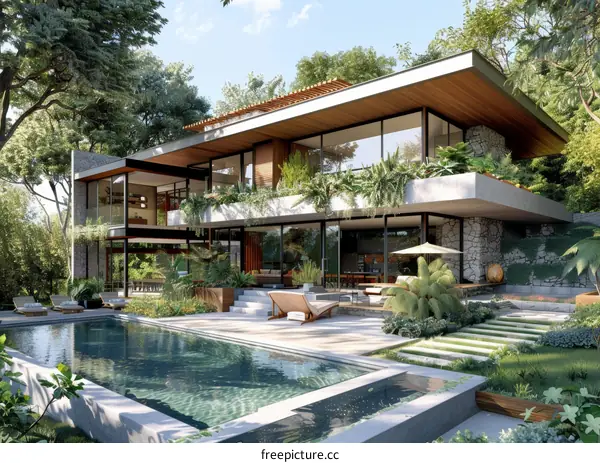 Modern Luxury Villa with Pool and Garden