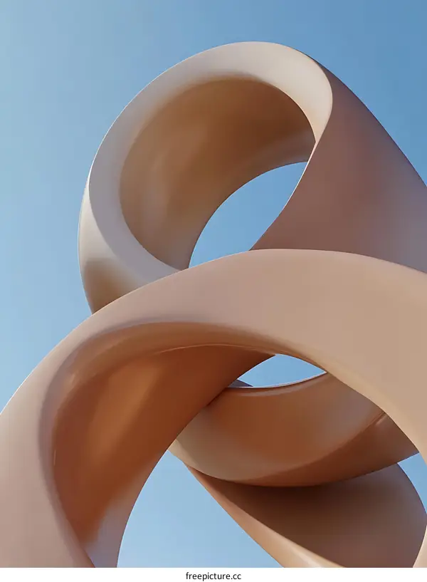 Abstract Geometric Forms against a Clear Sky