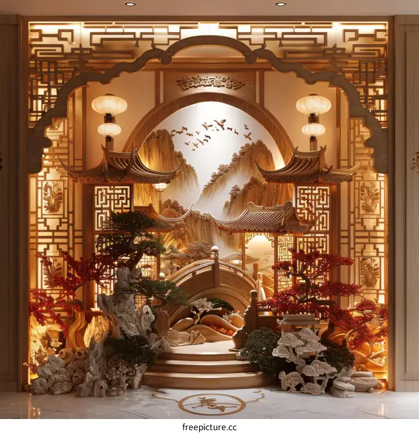 Chinese style indoor pavilion