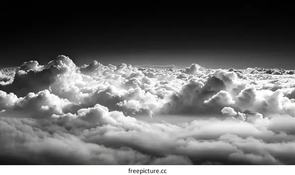 Black-and-white ethereal cloudscape photography