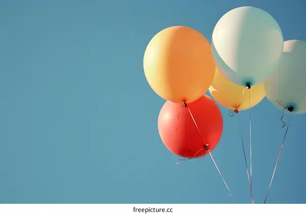Colorful Balloons Floating in the Sky