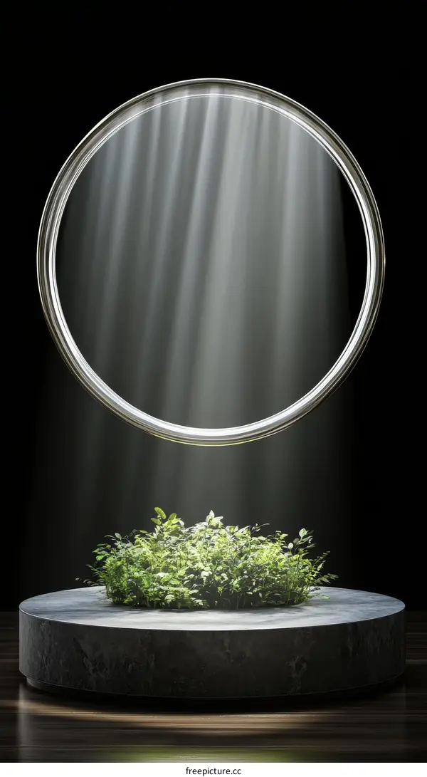 Elegant Showcase for Plants with Circular Frame
