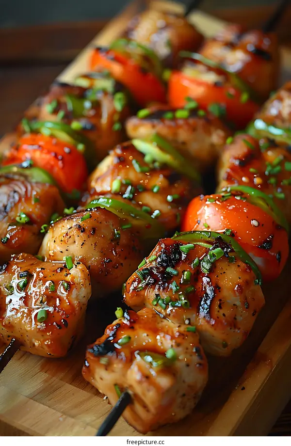 Chicken skewers with vegetables