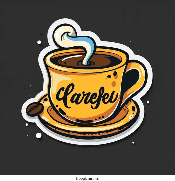 Yellow Coffee Cup with the Word Carefei