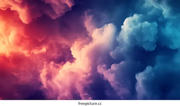 Abstract Colorful Clouds Sky Background