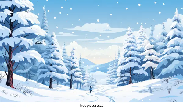 Solitude in a Snowy Forest