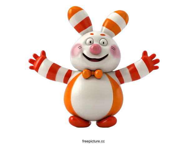 [Transparent Background PNG]Happy Cartoon Rabbit Open Arms