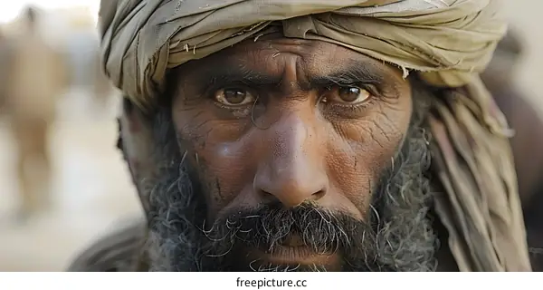 Portrait of a man with a turban