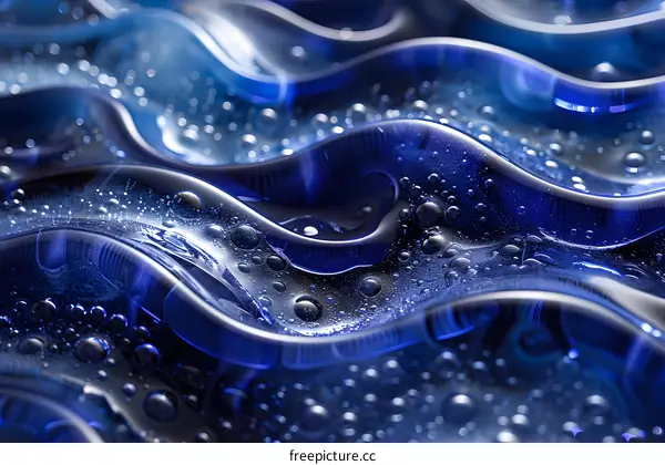 Blue Abstract 3D Rendering of Water