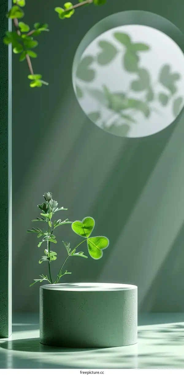 Green plants and round window