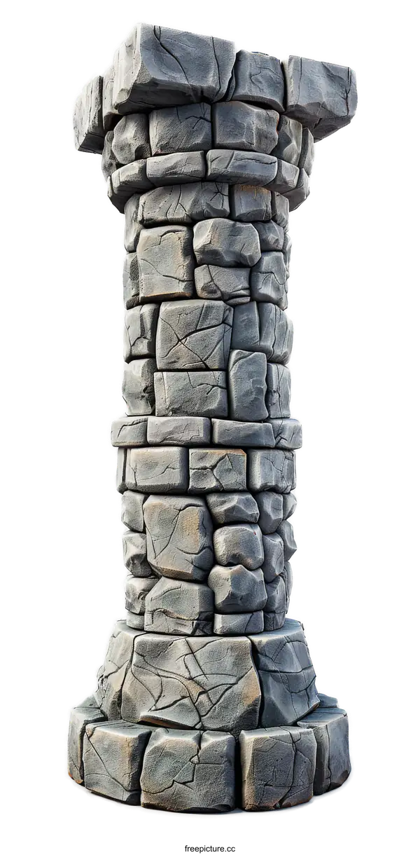 [Transparent Background PNG]gray stone pillar