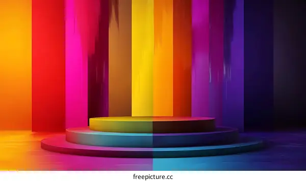 Colorful Rainbow Multi-tiered Display Stand