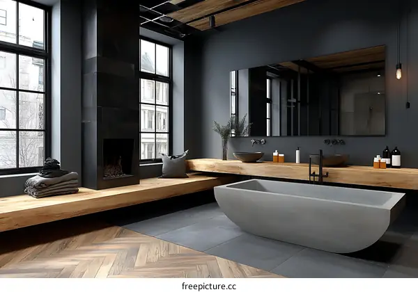 Modern Industrial Style Bathroom Interior Design