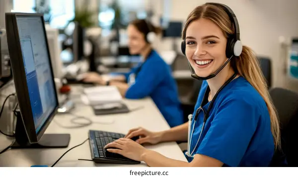 Smiling Healthcare Professionals at Work