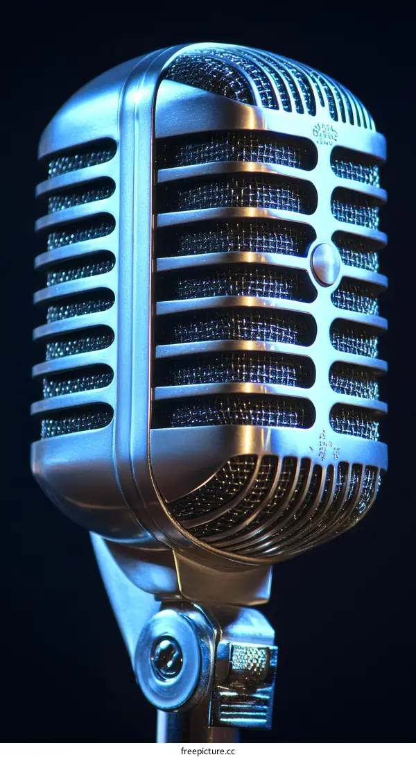Vintage Microphone Close-up Detail