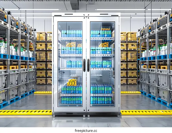 Industrial Cold Storage Unit in a Warehouse