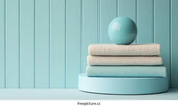 Pastel Blue Display of Fabric Swatches