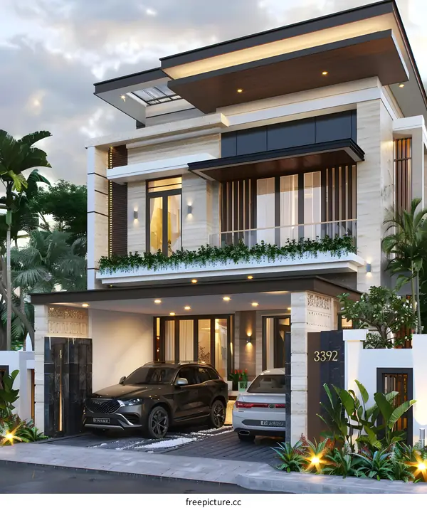 Modern Luxury House Design With Carport