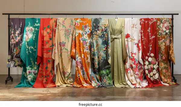 Colorful Kimono on Display