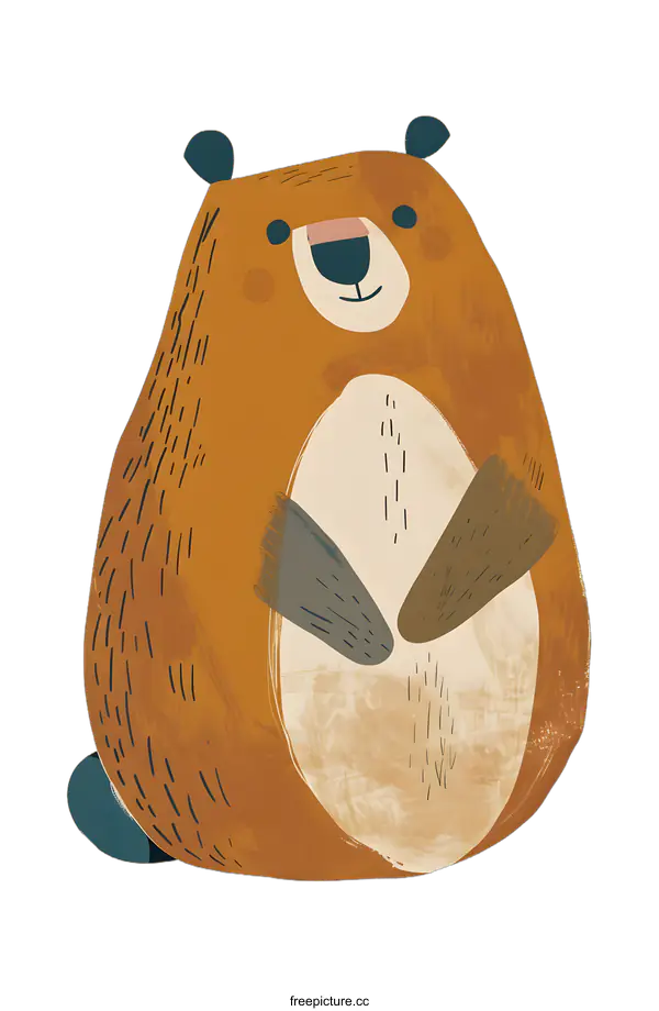 [Transparent Background PNG]Cute Bear Illustration In Modern Style
