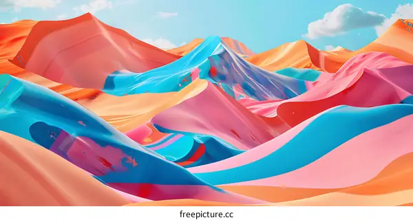 Abstract Colorful Mountain Landscape Illustration
