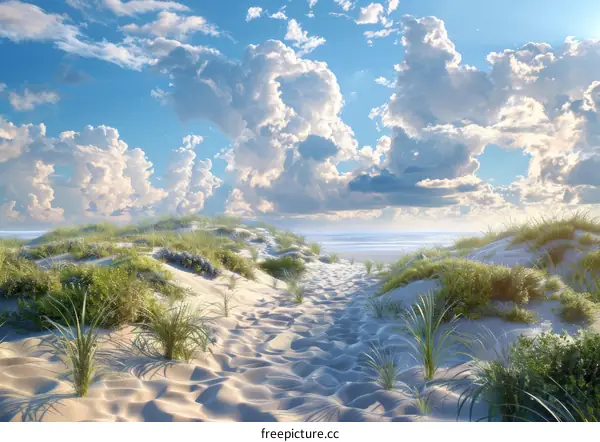 Tranquil Beachfront Scene Illustration