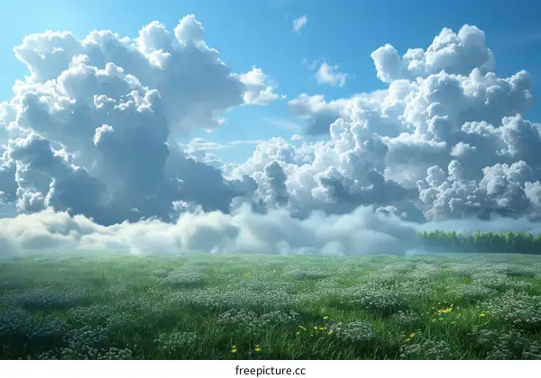 White Clouds with Blue Sky