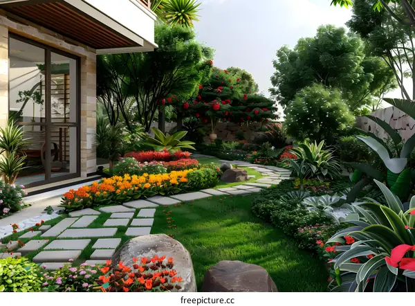 Garden landscape design renderings