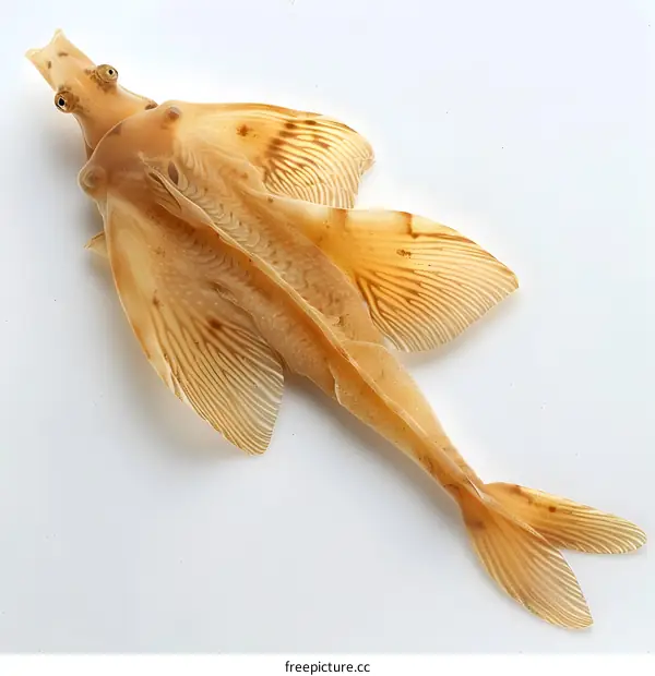 Preserved Fish Specimen on White Background