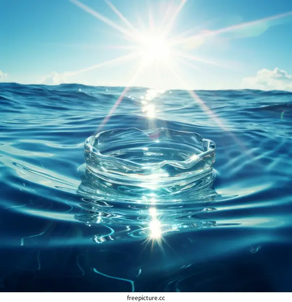 Sunlight shining through a water droplet